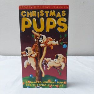 Christmas Pups VHS 4 Vintage Christmas Holiday Cartoons Front Row Entertainment